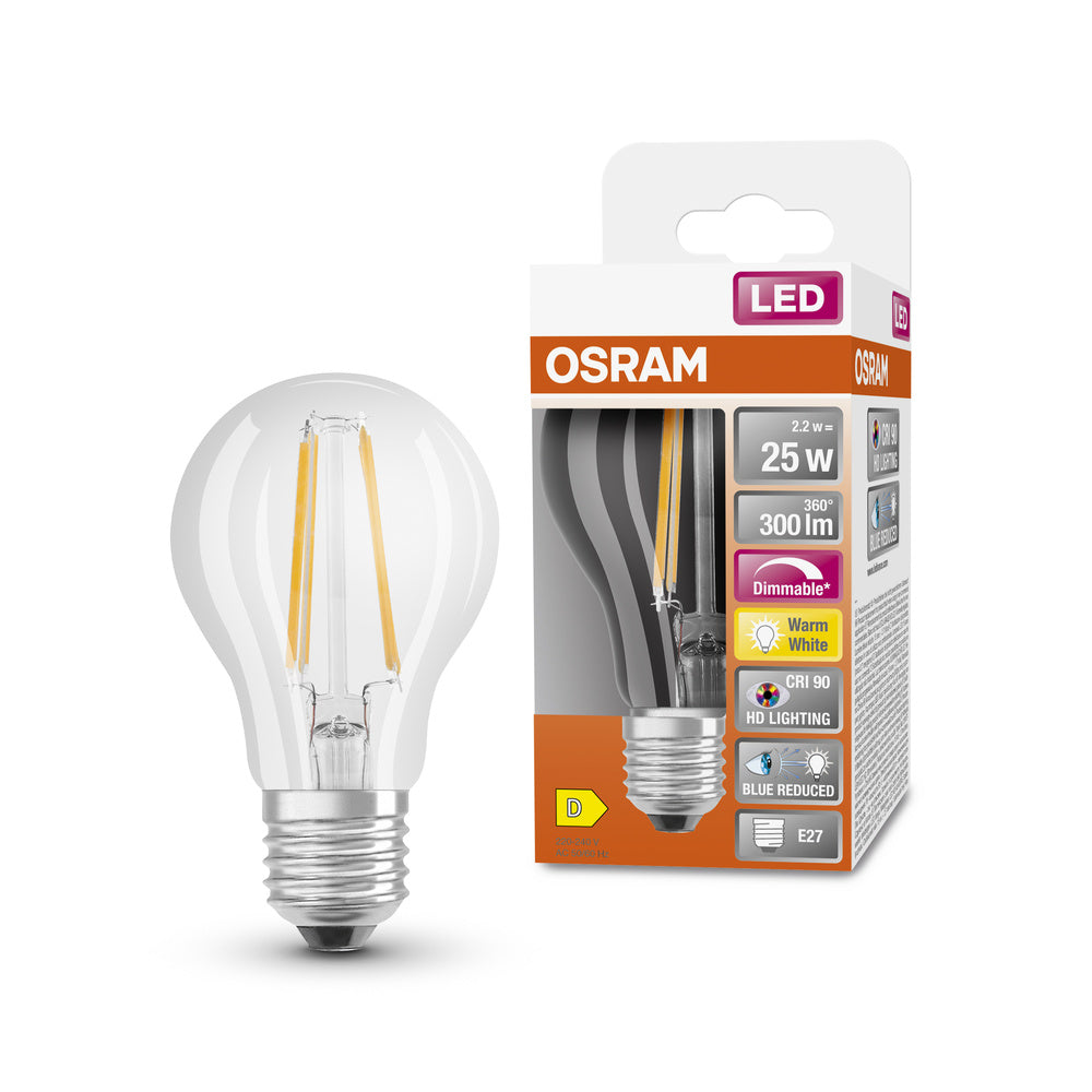 OSRAM SUPERSTAR+ CLASSIC A FIL 25 Lampe LED, 2,2W, 300lm, E27