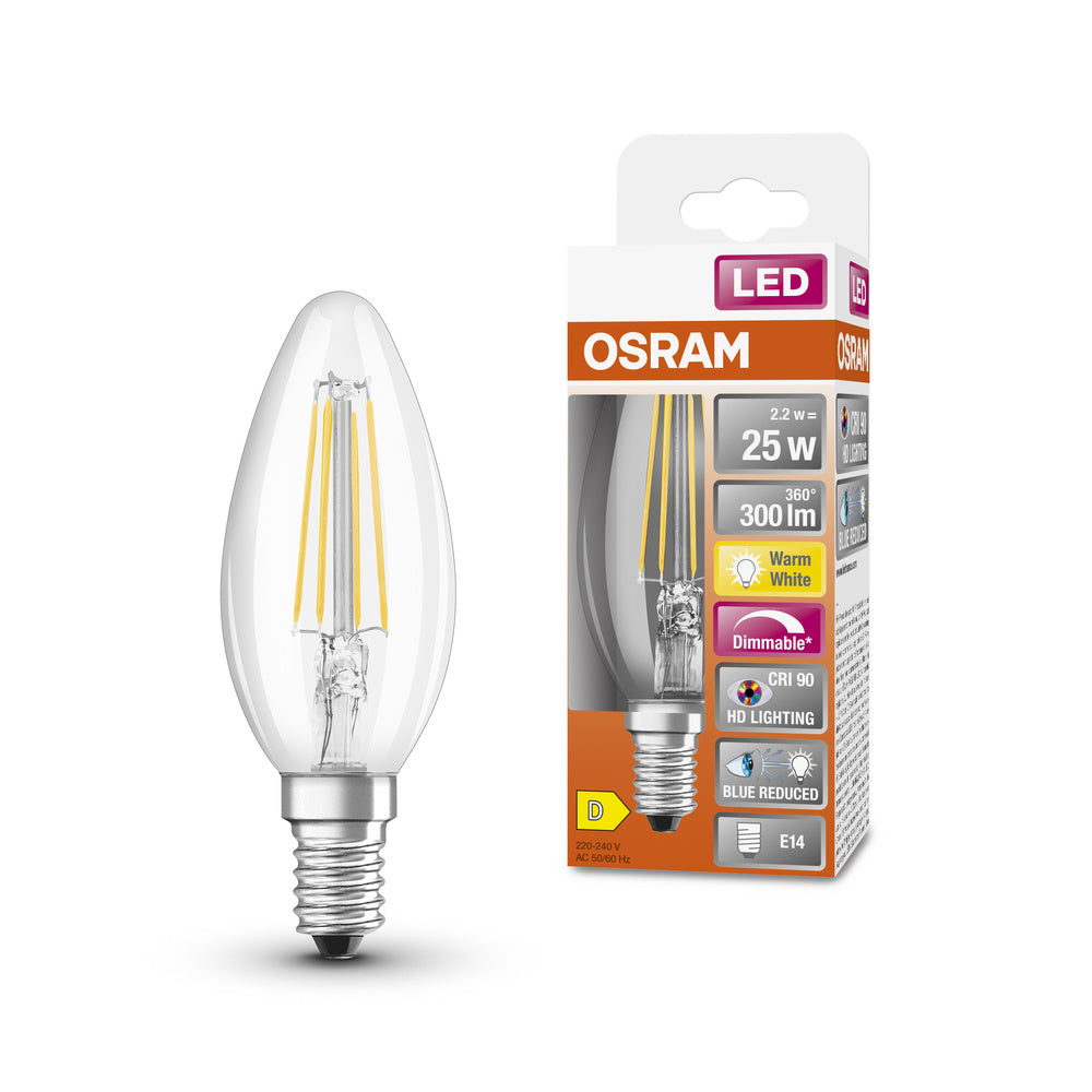 OSRAM SUPERSTAR+ CLASSIC B FIL 25 Lampe LED, 2,2W, 300lm, E14