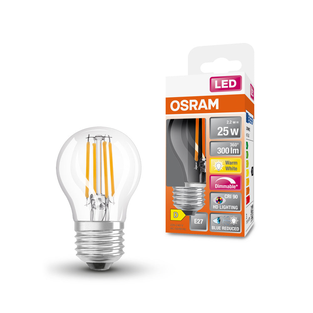 OSRAM SUPERSTAR+ CLASSIC P FIL 25 Lampe LED, 2,2W, 300lm, E27