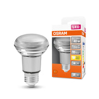 OSRAM Ampoules à réflecteur LED R63 avec culot à vis Retrofit, remplacement de 40 watts, E27, R63-shape, 2700 Kelvin, blanc chaud, verre transparent, single Pack