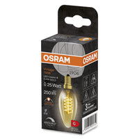 Ampoules LED à intensité variable OSRAM, édition Vintage, remplacement de 25 watts, E14, B-shape, 2200 Kelvin, Warm Comfort Light, verre clair, single pack