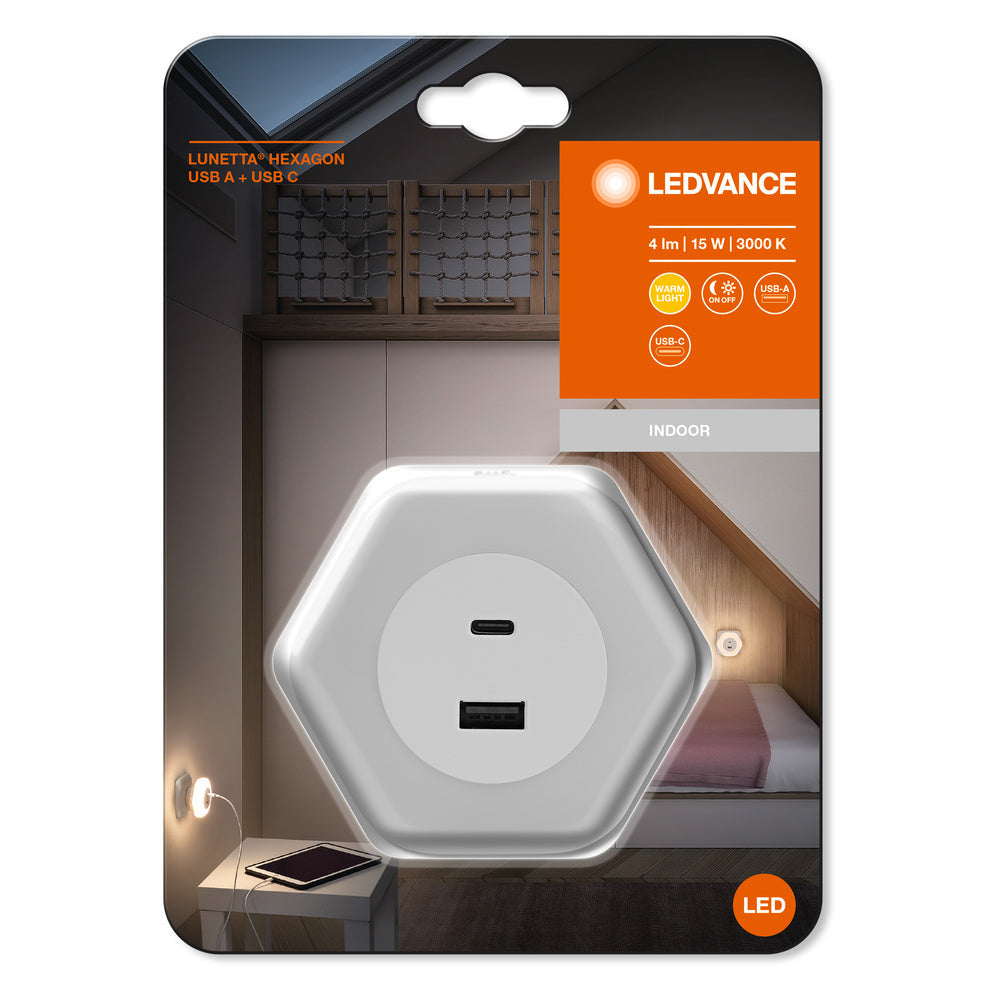 LEDVANCE LUNETTA HEXAGON veilleuse sur prise, 5W, 5lm