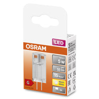 OSRAM LED Stiftsockellampe PIN 12 V 0.6W 827 Clear G4, 55 lm, 2700 K, Warmweiß