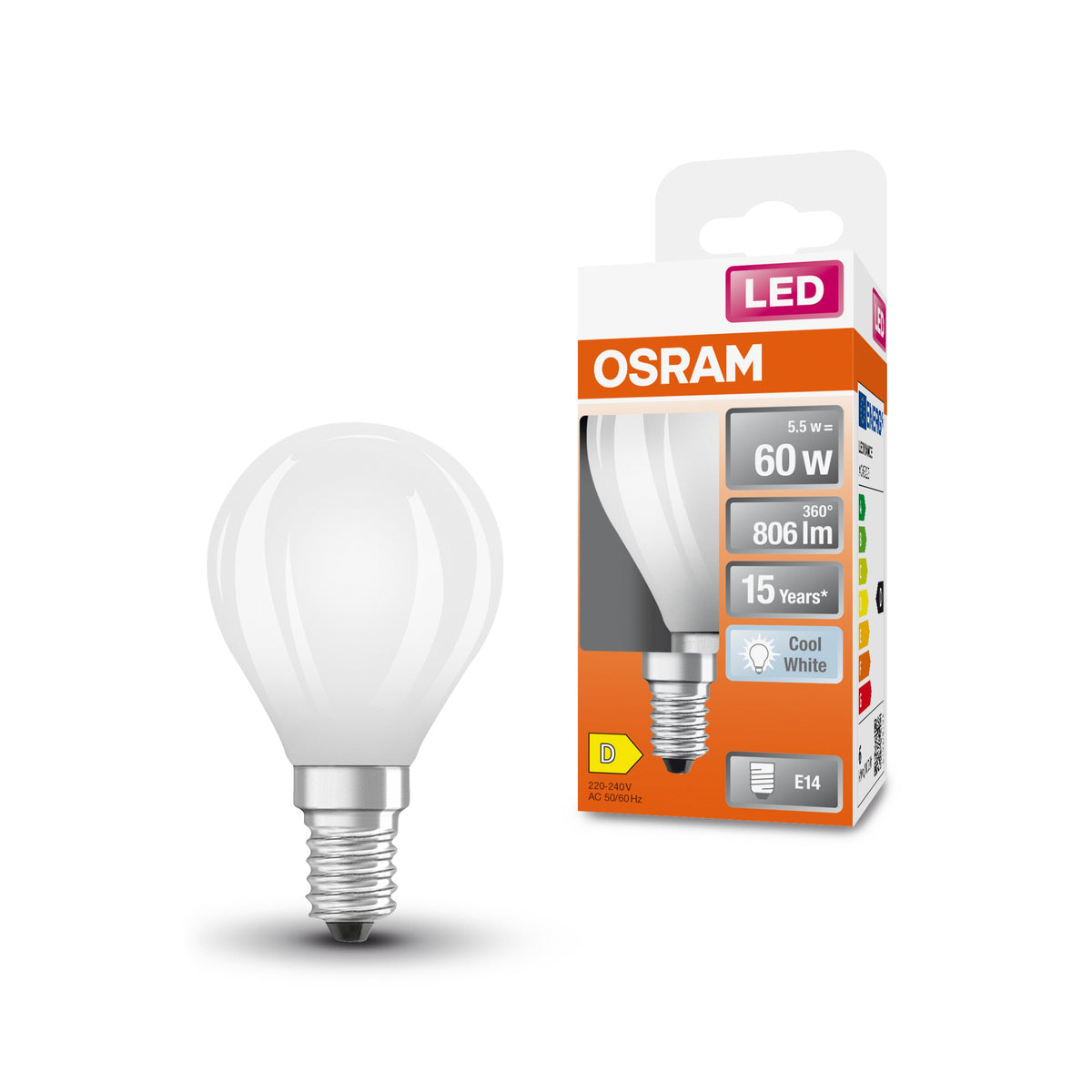 OSRAM LED Star Classic Lampe, Miniball, 5.5W, 806lm, Frosted