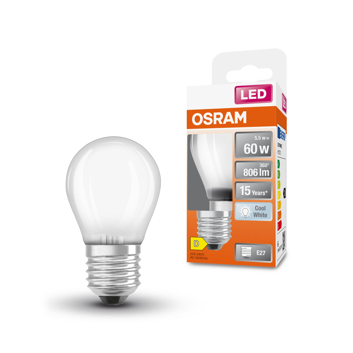 OSRAM LED Star Classic Lampe, Miniball, 5.5W, Frosted, E27