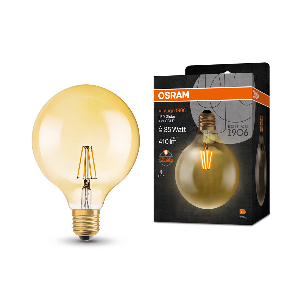 OSRAM Vintage 1906® Classic Globe125 Lampe, 4W, 410lm, E27