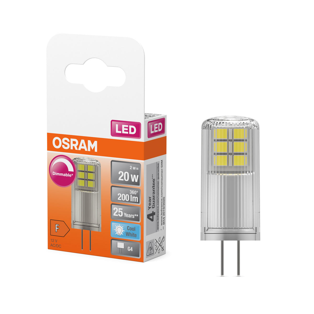 Ampoule LED OSRAM SPECIAL PIN CL 20 dim, 2W, 200lm