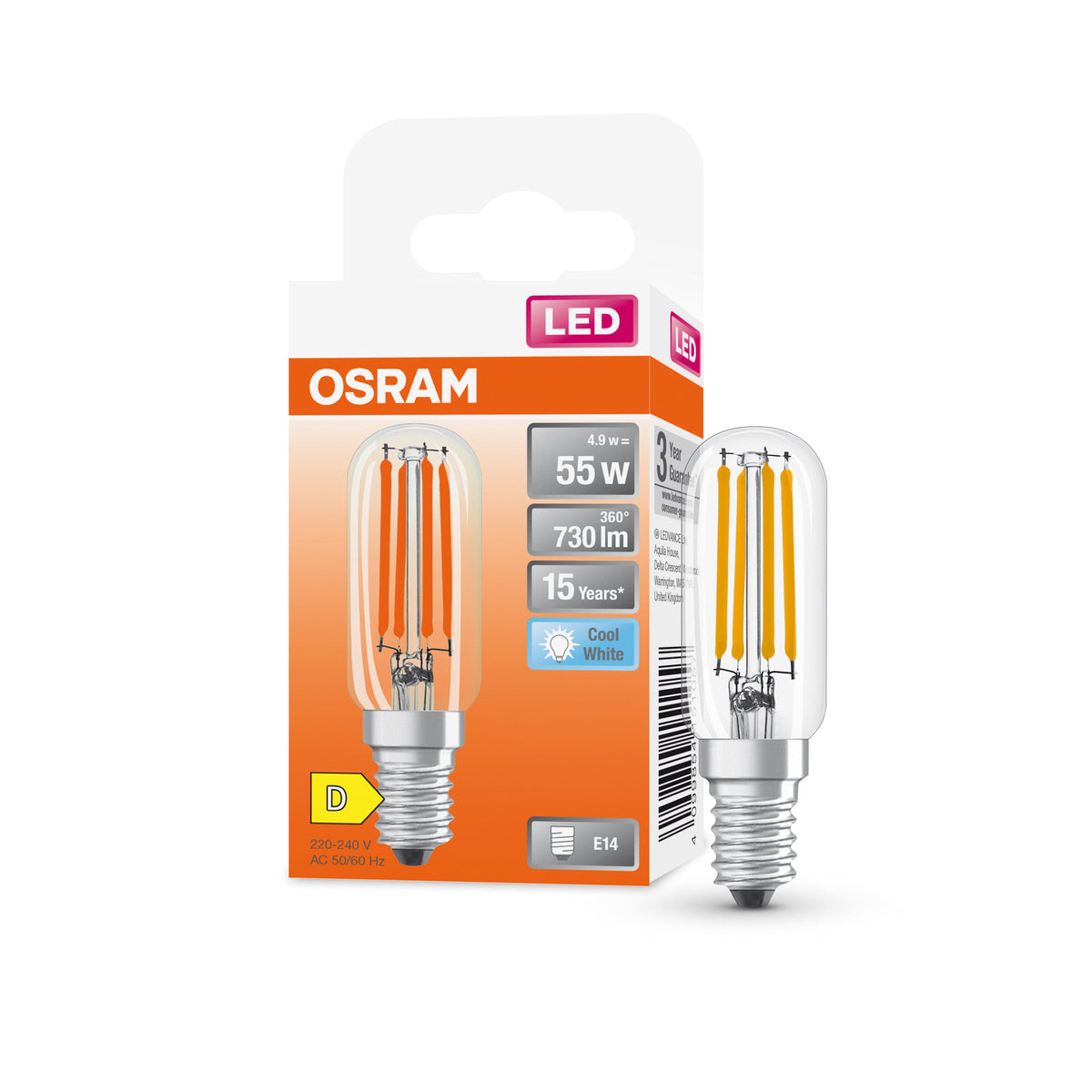 OSRAM SPECIAL T26 FIL 55 Ampoule LED non-dim, 4,9W, 730lm