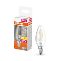 Lampe LED OSRAM LED Retrofit CLASSIC B DIM 2,8W 827 Clear E14, 250 lm, 2700 K, blanc chaud