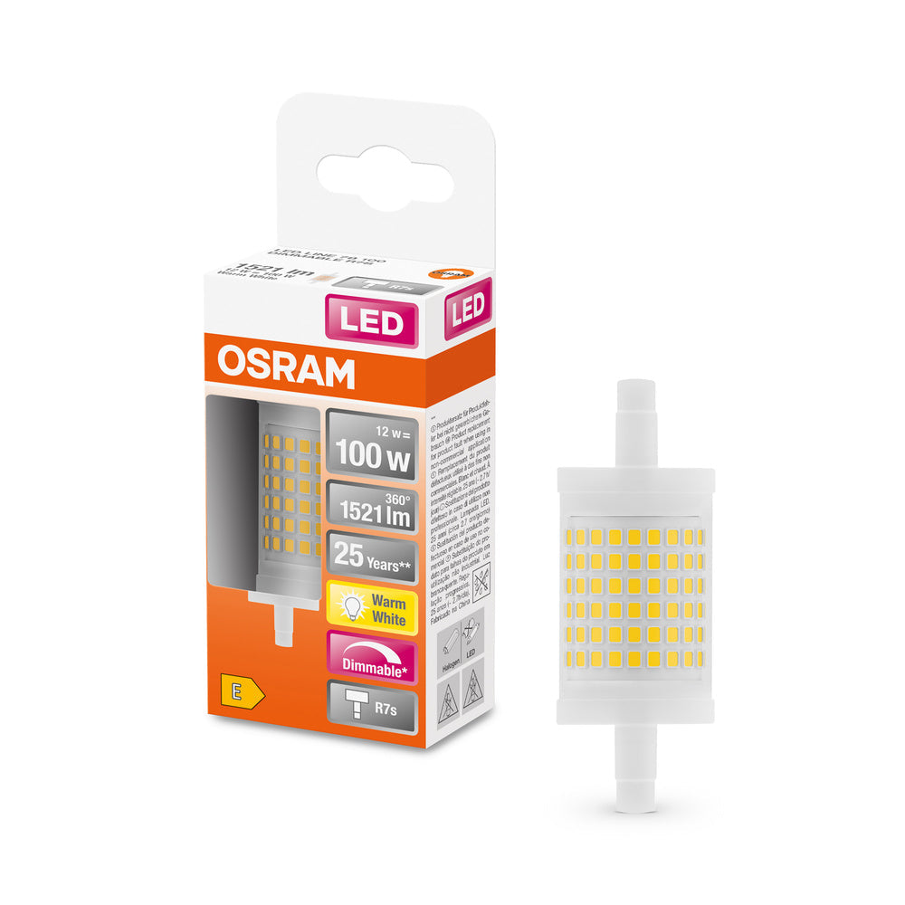 OSRAM LED LINE LED Lampe R7S DIM 12W 827 Clear R7s, 1521 lm, 2700 K, Warmweiß