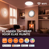 OSRAM Matter SMART+ ORBIS WAVE LED Plafonnier de salle de bain 30x30cm Blanc réglable 26W / 3000-6500K