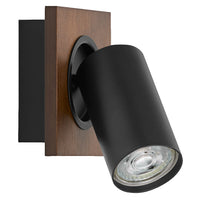 OSRAM DECOR SPOT MERCURY Plafonnier, 1 x 3,4W, aspect bois, noir