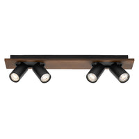 OSRAM DECOR SPOT MERCURY Plafonnier, 4 x 3,4W, aspect bois noir