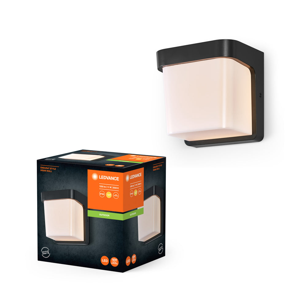 LEDVANCE ENDURA® Style IP65 Wall Ihsan Gris Foncé, applique murale, 550 lm, 3000 K, blanc chaud
