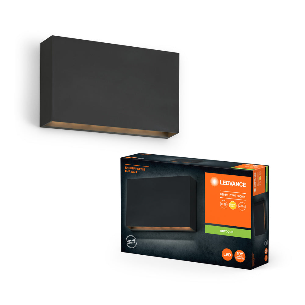 LEDVANCE ENDURA® Style IP65 Wall Ilja Dark Gray, applique murale, 330 lm, 3000 K, blanc chaud