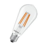 Lampe LED OSRAM de classe énergétique, forme Edison, 3,8 W, transparente, EEK A