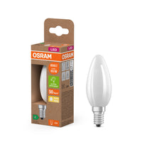 OSRAM Classe Énergie Ampoule LED, Bougie, 3.8W, Givré, EEK A, Blanc chaud, E14