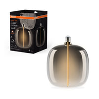 OSRAM Vintage 1906® GRANDE AMPOULE DÉCORATIVE LED AVEC Lampe LED À FILAMENT MAGNÉTIQUE Fumée, dimmable, 4,8W, E27, OVALE