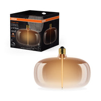 OSRAM Vintage 1906® Ampoule LED décorative grande avec filament - Style magnétique LED-Lampe, dimmable, Tea Brown, 4W, E27, ELIPSE, Confort blanc chaud