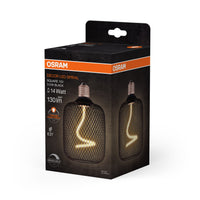 OSRAM DECOR Lampe à filament spirale LED carrée, noire, 3,5W, 130lm