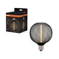 OSRAM DECOR Lampe LED à filament en paille globe, noir, 3,5W, 110lm