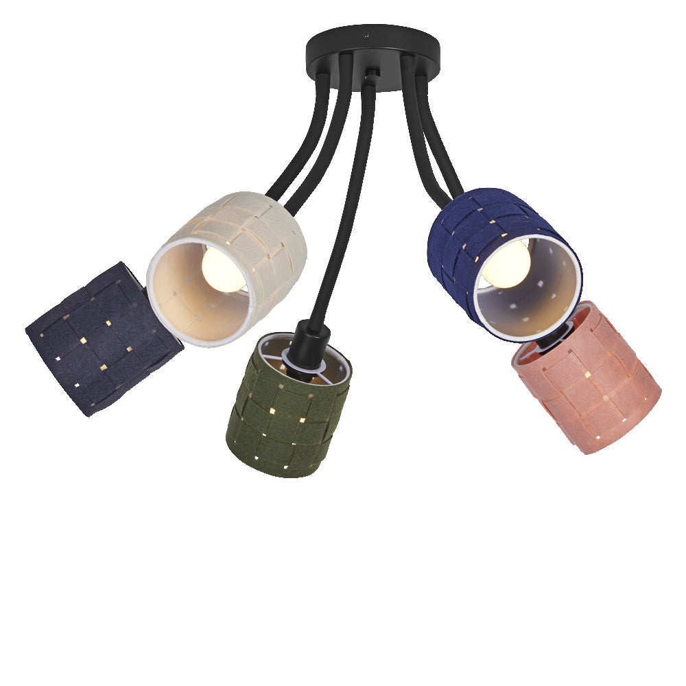 LEDVANCE Plafonnier Décor Feutre Tissage Canettes, 5xE14