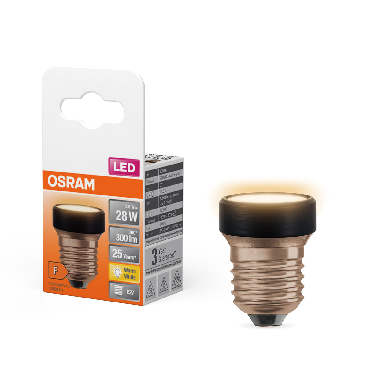 OSRAM LED Star Designlampe Schwarz, Warmweiß, 3.5W, 300lm, Frosted