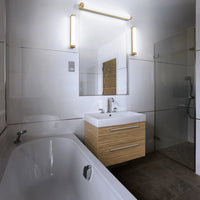 OSRAM ORBIS Tube miroir de salle de bain applique murale verre givré 12W 60cm décor bois