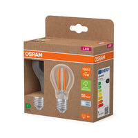 Lampe LED OSRAM de classe énergétique, forme d'ampoule, 5W, transparente, EEK A