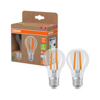 Lampe LED OSRAM de classe énergétique, forme d'ampoule, 5W, transparente, EEK A