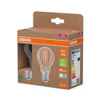 Lampe LED OSRAM de classe énergétique, forme d'ampoule, 2,2 W, transparente, EEK A