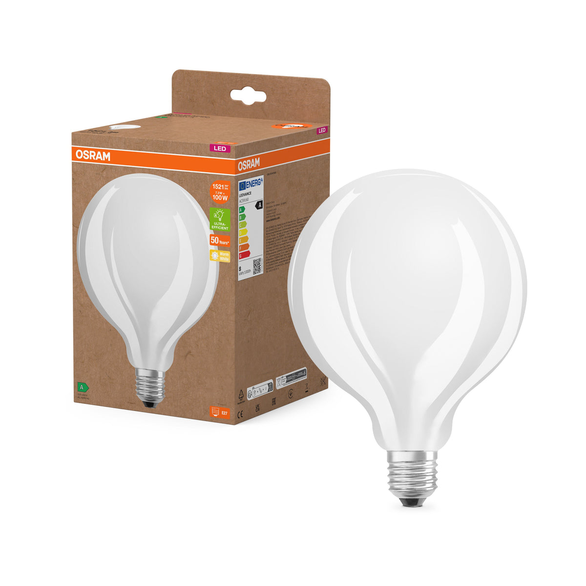 Osram ampoule LED Globe + filament EE A, E27, 11,6W, 4000K