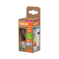 Lampe LED OSRAM de classe énergétique, mini boule, 2,2 W, transparente, EEK A