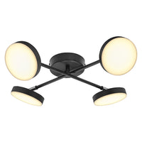 LEDVANCE DECOR Spot Moon Plafonnier noir, 4 spots croisés, 21W
