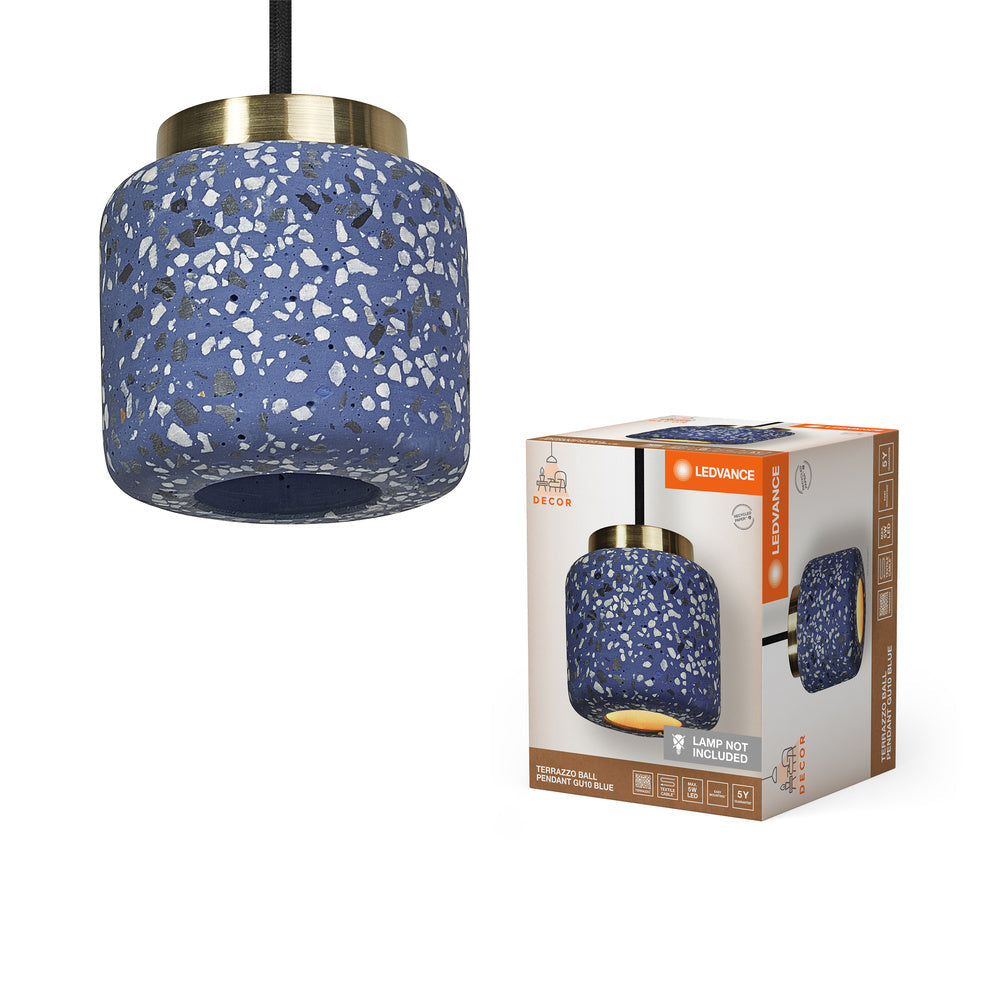 LEDVANCE DECOR Terazzo Ball Suspension bleue, GU10