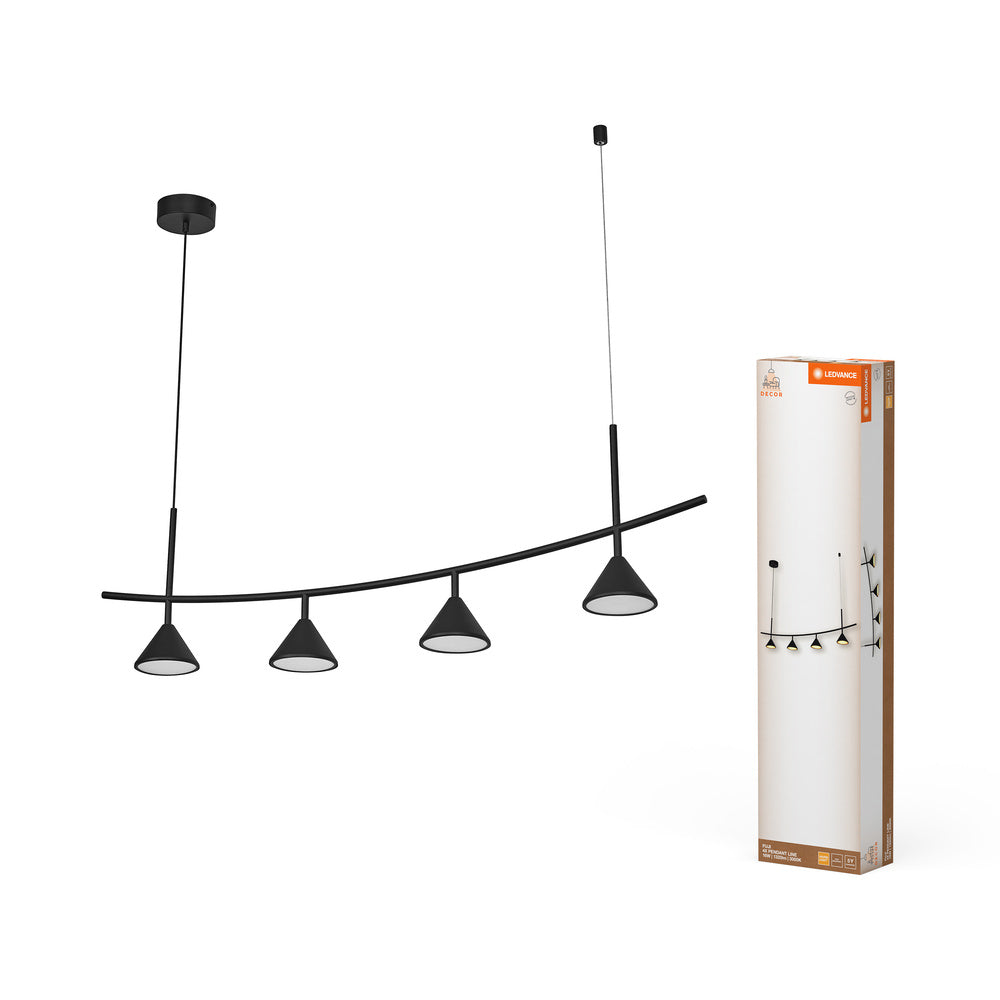 LEDVANCE DECOR Fuji Pendant Linear Suspension 4x 16W 930 Noir