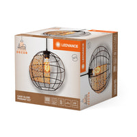 LEDVANCE DECOR Cage Globe Suspension, noire/brune, E27