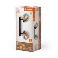 LEDVANCE DECOR Spot Firefly Plafonnier, OSRAM Lampe incluse, noir, 2 x 2.8W, E14
