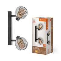 LEDVANCE DECOR Spot Firefly Plafonnier, OSRAM Lampe incluse, noir, 2 x 2.8W, E14