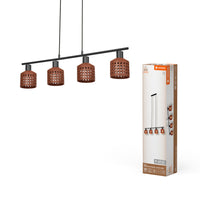 LEDVANCE DECOR Clay Windows Pendant Suspension LN 4XE27 Brune