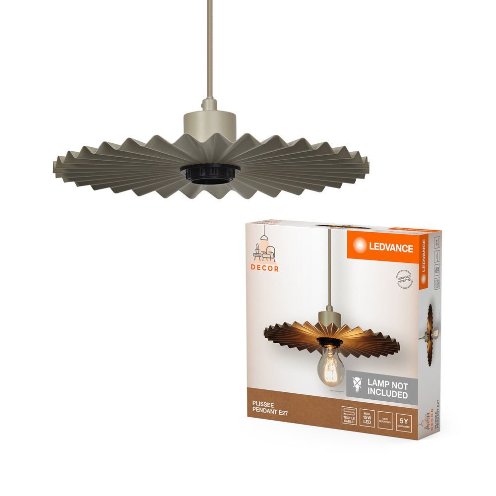 LEDVANCE DECOR Plisse Pendant Suspension E27 Beige