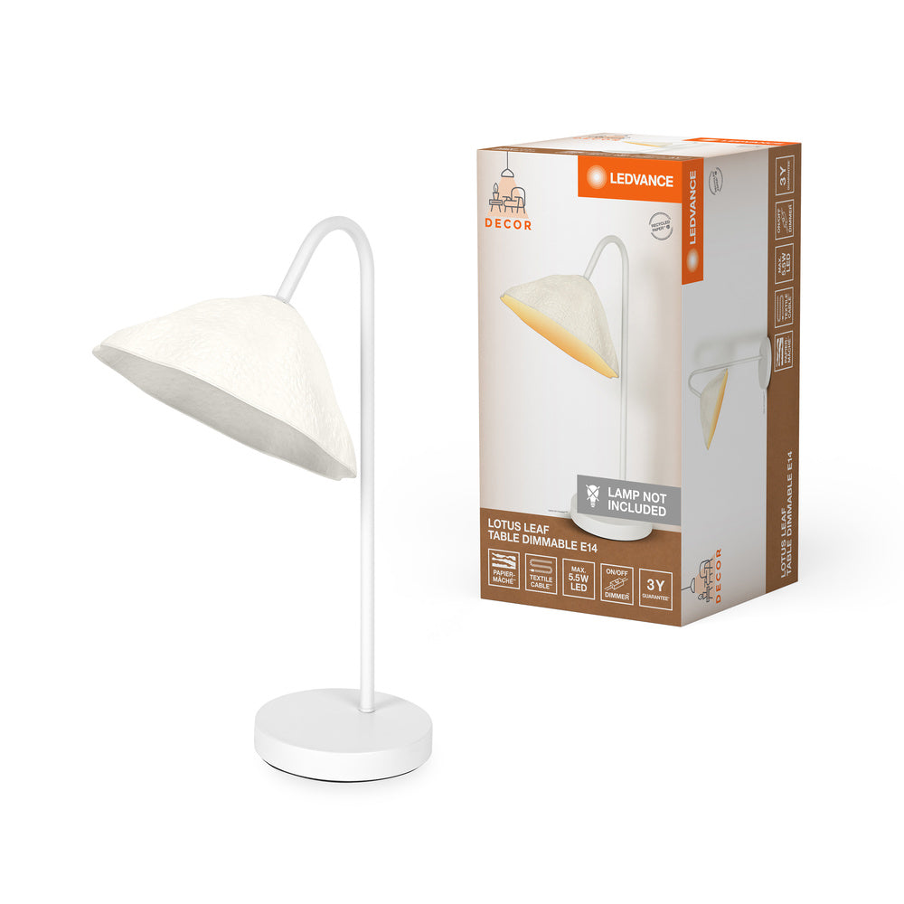 LEDVANCE Lampe à poser Decor Feuille de Lotus blanc E14 gradable