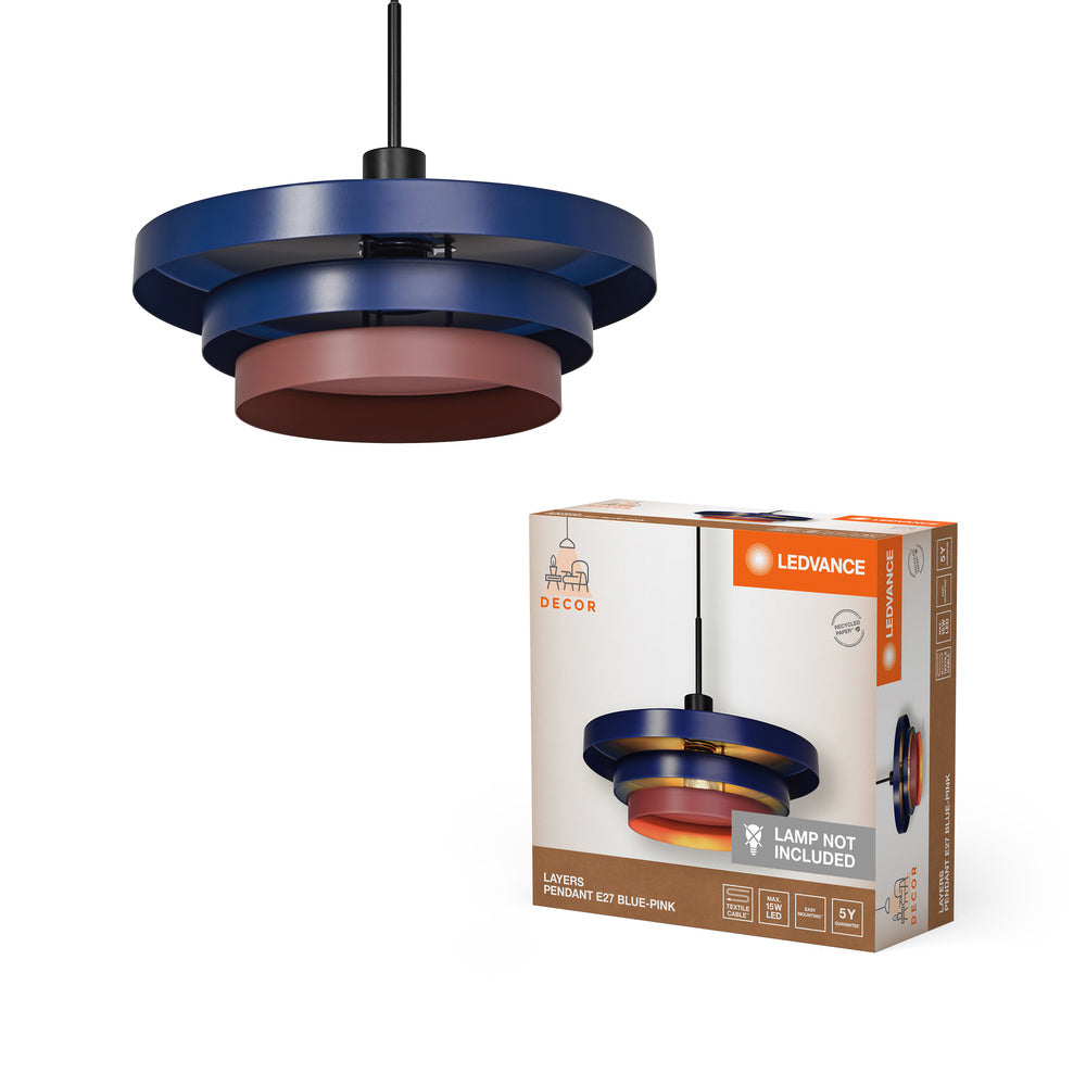 LEDVANCE DECOR Layers Pendant Suspension Bleue, E27