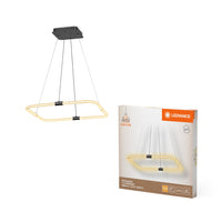 Suspension LEDVANCE DECOR Tetragon, 18 W, 3 000 K, 2 000 lm, blanc chaud, Click DIM