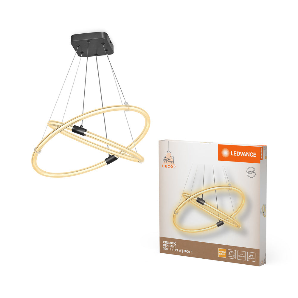 LEDVANCE DECOR Celestio Pendelleuchte, 21W, 3000K, 2400lm, Warmweiß, Click DIM