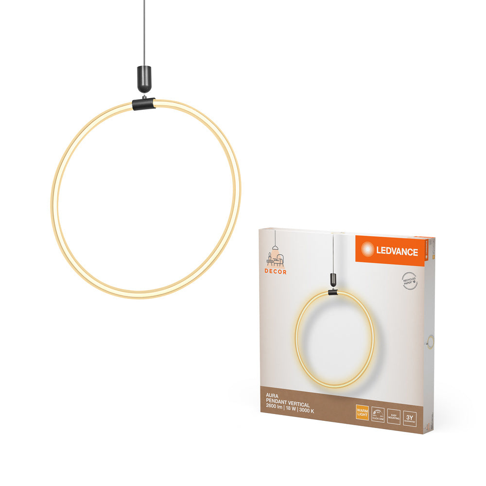 LEDVANCE DECOR Aura Suspension verticale, 18W, 3000K, 2000lm, Click DIM