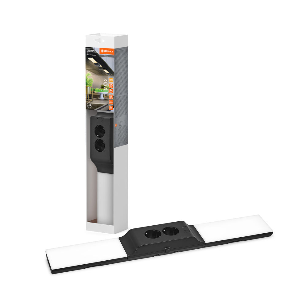 Kit d'éclairage sous meuble LEDVANCE UNDERCABINET SOCKET FRAMELESS 830 DIM USB Black, 500 lm, 3000 K, blanc chaud