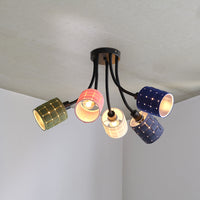 LEDVANCE Plafonnier Décor Feutre Tissage Canettes, 5xE14