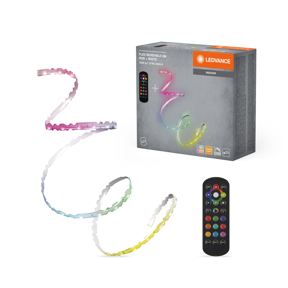 LEDVANCE FLEX FLEXIBLE RGB + bande lumineuse LED, 5m, avec télécommande, 1100lm, 10W, 3000K