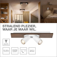 OSRAM DECOR SPOT MERCURY Plafonnier, 2 x 3,4W, aspect bois, blanc